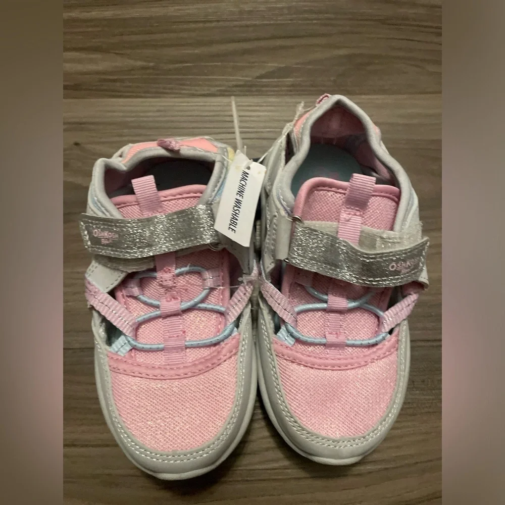 OshKosh B'gosh Pink and Silver Sneakers for Kids size 10C- NWT